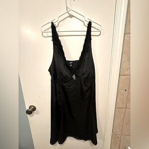 Lace trim mini slip cutout dress